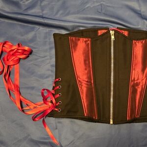 Black Cashmere&Red Iridescent Timeless Trends Corset 32in Slim Fit.